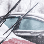 wiper blades of a car